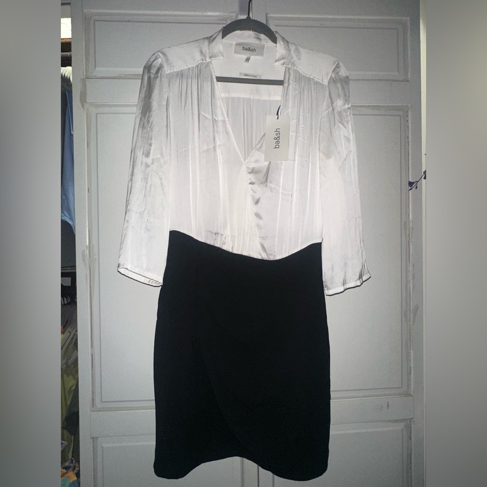 Ba&sh White and Black Doutzen Dress